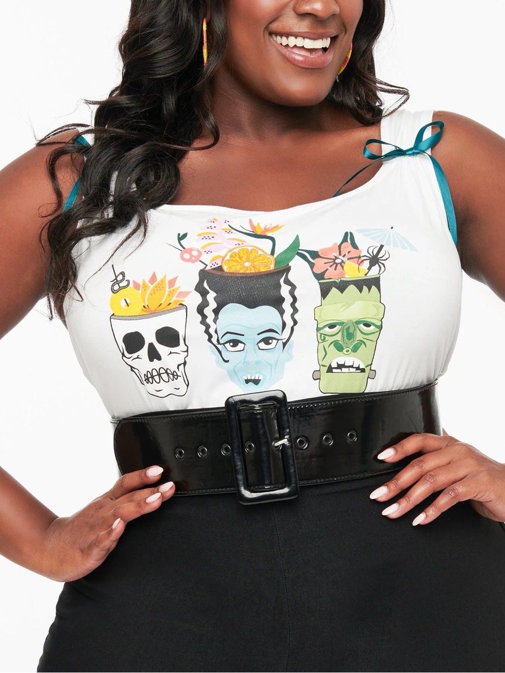 NWT Unique Vintage Creepy Tiki Tropical Mug Tank Top 2X Hawaiian Horror